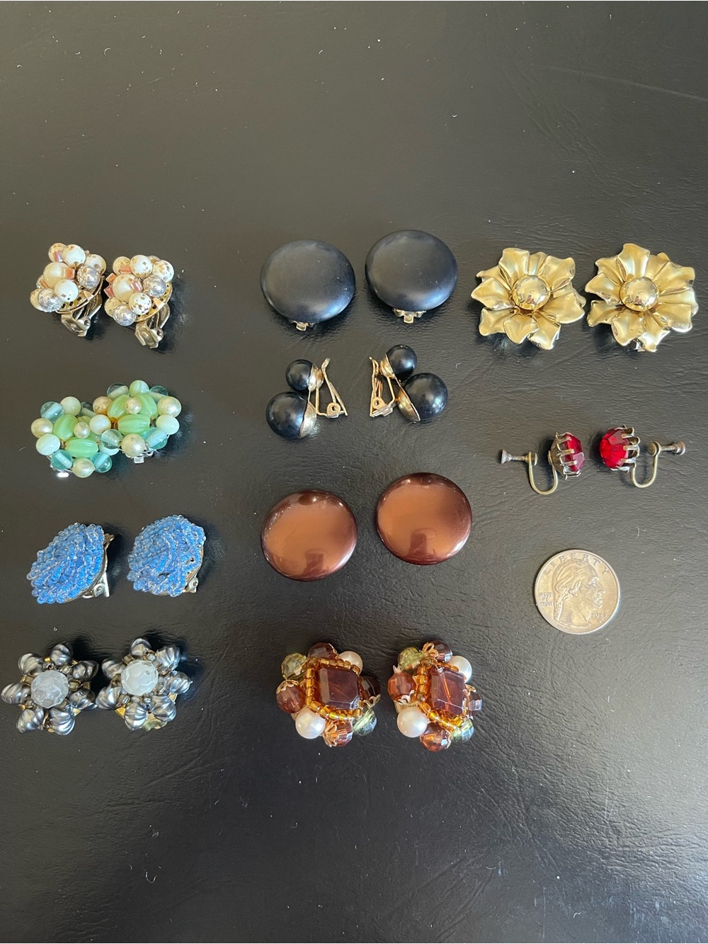 Vintage Japan West Germany clip on earrings lot.